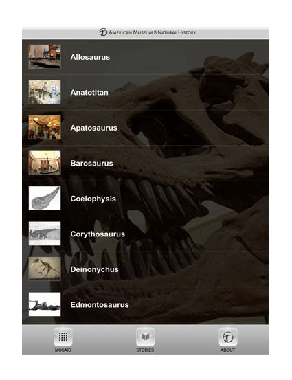 Application web, exemple de menu (audioguide disponible sur internet)